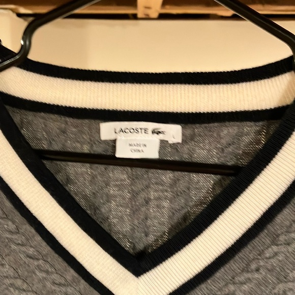 Lacoste women’s V-neck sweater, large color, gray - Picture 1 of 4